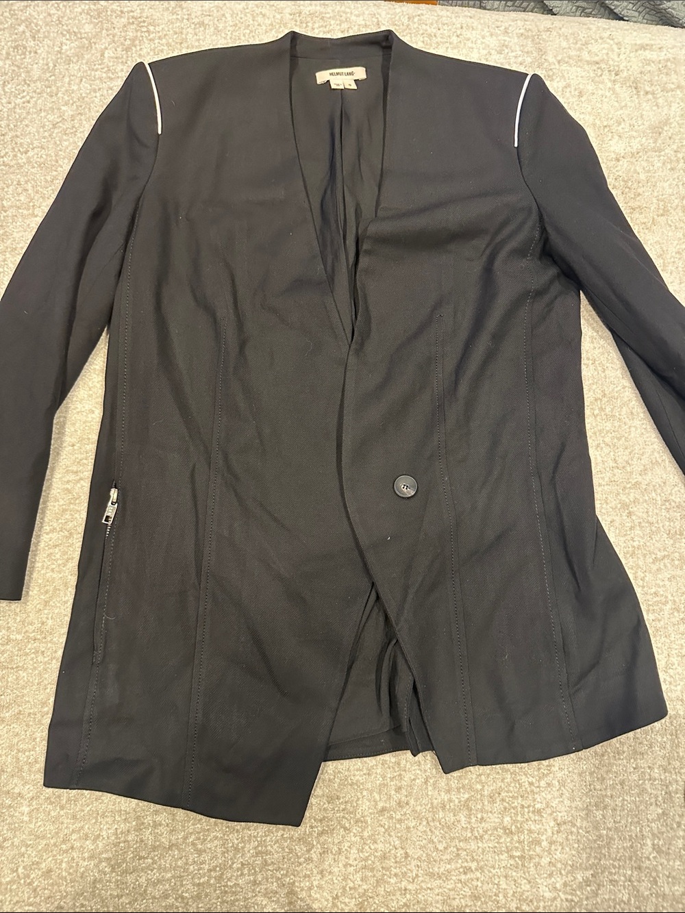 Modern Black Single-Button Blazer Jacket